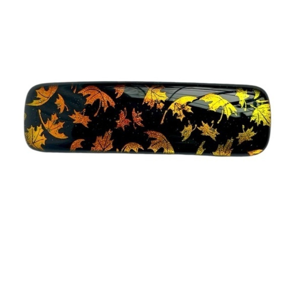 - Large‎ dichroic glass barrette. Dichroic hair clip. Glass barrette.Barret…